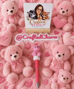 Pink teddy bear pen