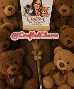 Brown teddy bear pen