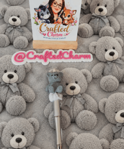 Grey teddy bear pen