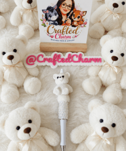 White teddy bear pen