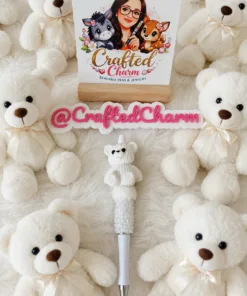 White teddy bear pen