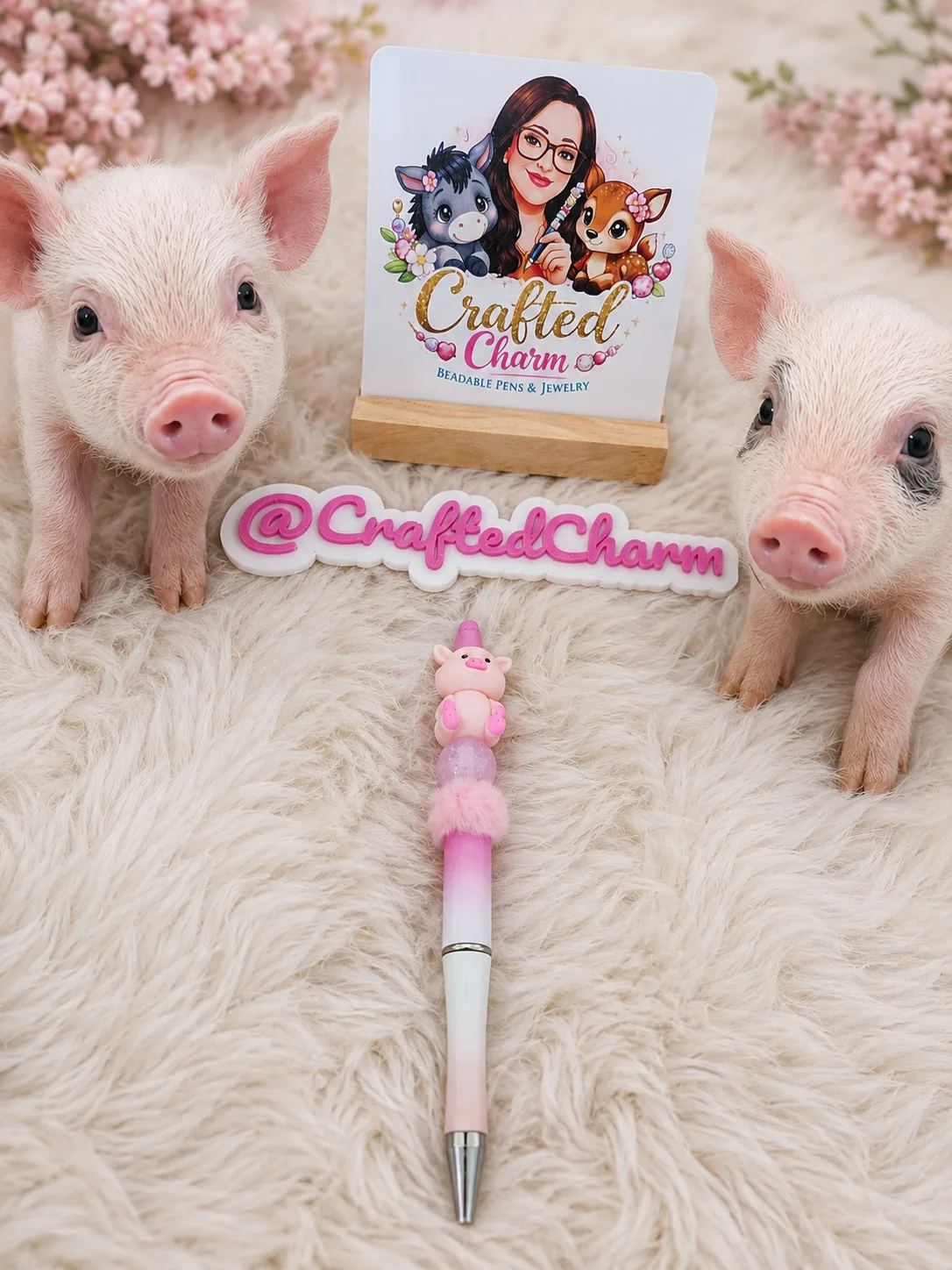 Piglet beaded pen