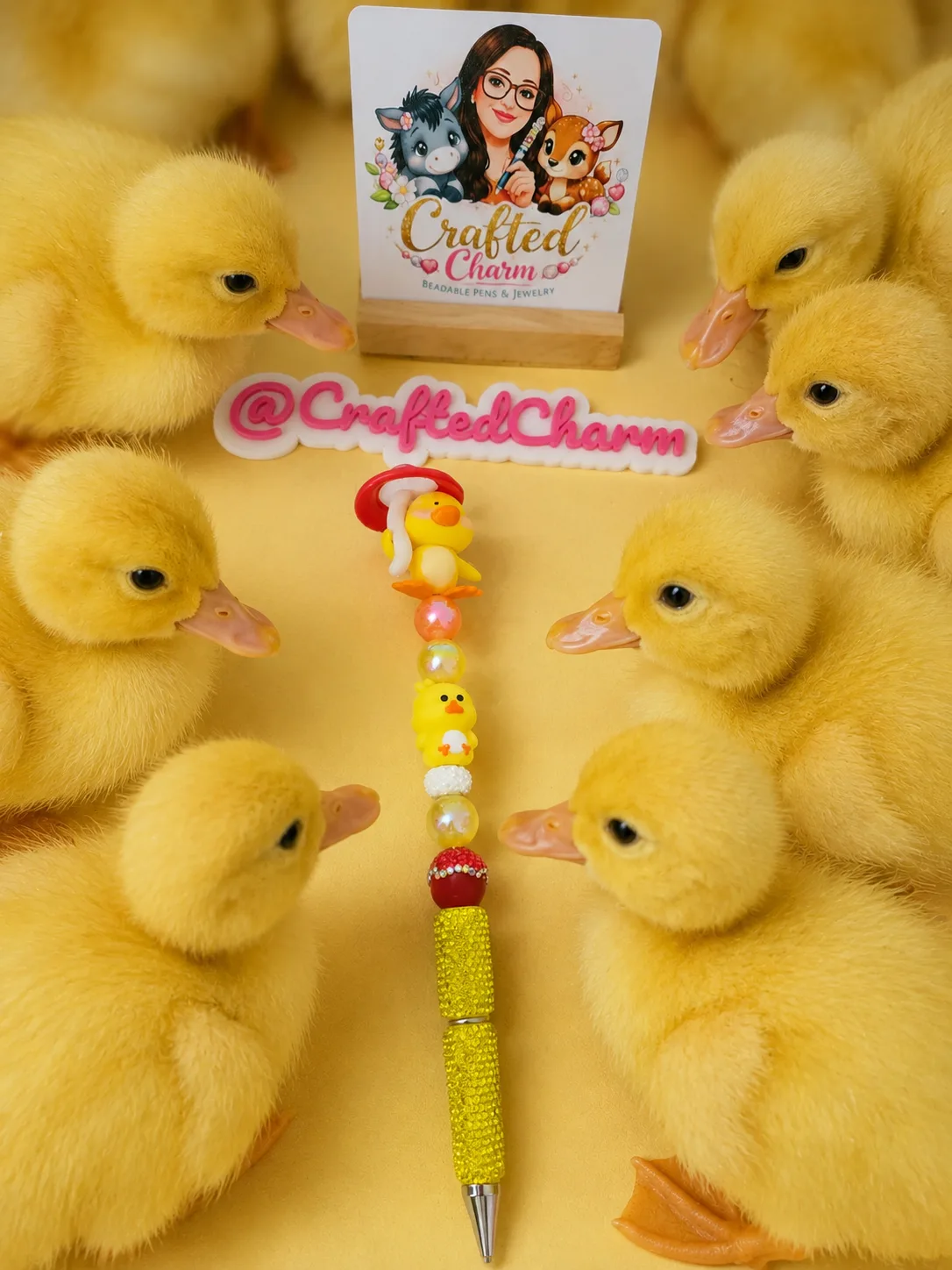 Duckling beaded pen