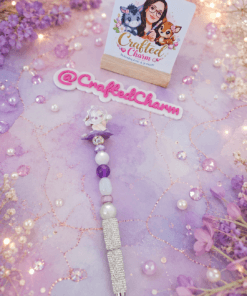 Purple skull panda inspired pen