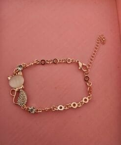 brand new rose gold plated cat bracelet