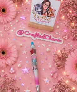 Pink sparkle diamond art pen