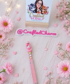 Pretty, pink bunny stylus pen