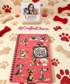 "Life is better with dogs" hand designed notebook