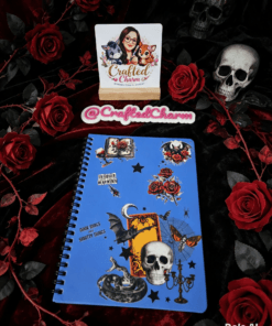 Dark gothic rose hand designed notebook