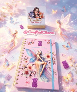Enchanted colourful fairy hand designed notebook