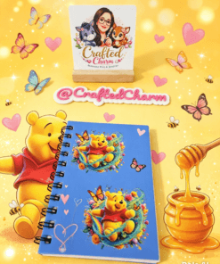 Sweet Winnie The Pooh inspired hand designed notebook